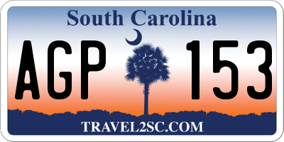 SC license plate AGP153