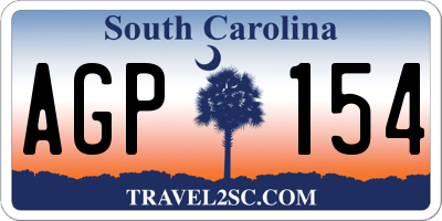 SC license plate AGP154