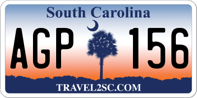 SC license plate AGP156