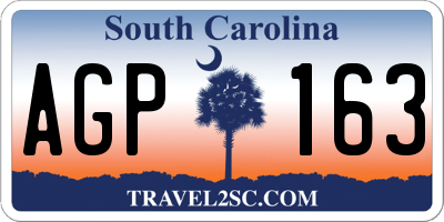SC license plate AGP163