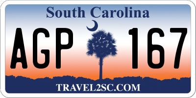 SC license plate AGP167