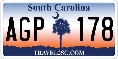 SC license plate AGP178