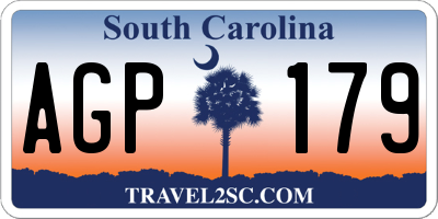 SC license plate AGP179