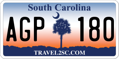 SC license plate AGP180