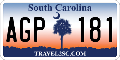 SC license plate AGP181