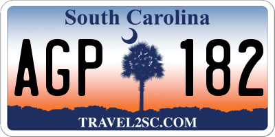 SC license plate AGP182
