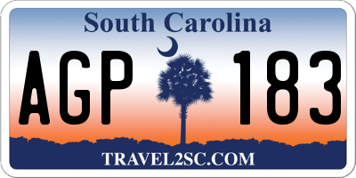 SC license plate AGP183