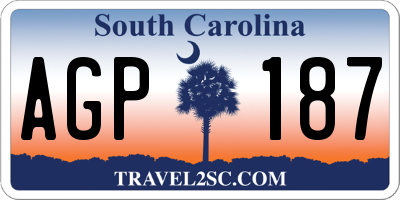 SC license plate AGP187
