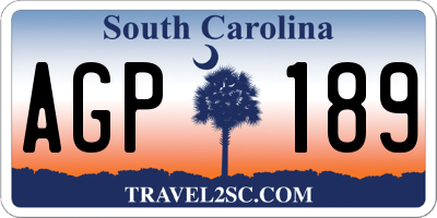 SC license plate AGP189