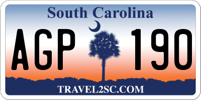 SC license plate AGP190