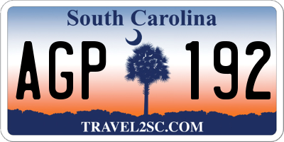 SC license plate AGP192