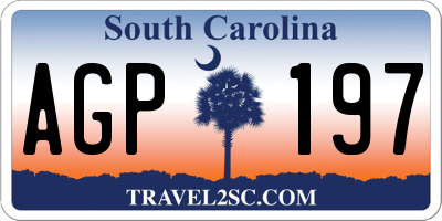 SC license plate AGP197