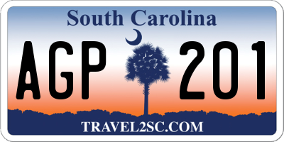 SC license plate AGP201