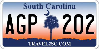 SC license plate AGP202
