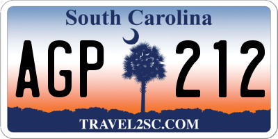 SC license plate AGP212