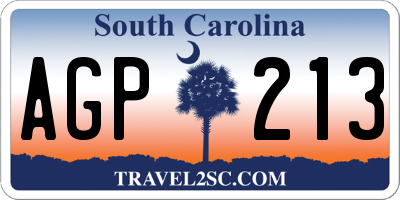 SC license plate AGP213