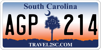 SC license plate AGP214