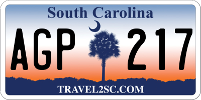 SC license plate AGP217