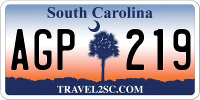 SC license plate AGP219