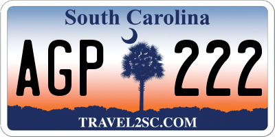 SC license plate AGP222