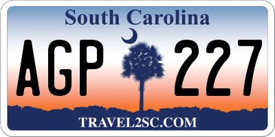 SC license plate AGP227