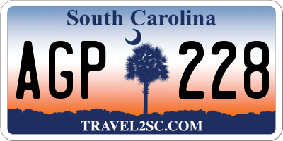 SC license plate AGP228