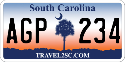 SC license plate AGP234