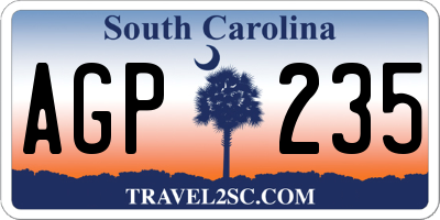 SC license plate AGP235