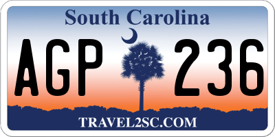 SC license plate AGP236