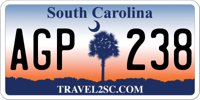 SC license plate AGP238
