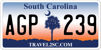SC license plate AGP239