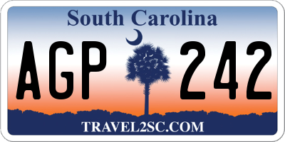SC license plate AGP242