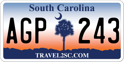SC license plate AGP243