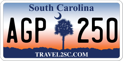 SC license plate AGP250