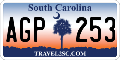 SC license plate AGP253