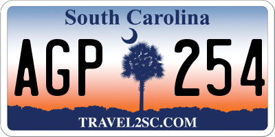 SC license plate AGP254