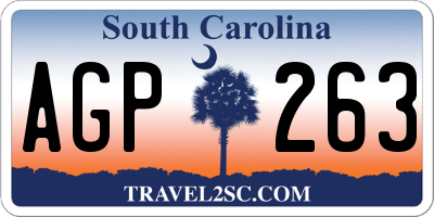 SC license plate AGP263