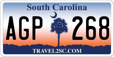 SC license plate AGP268