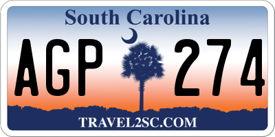 SC license plate AGP274