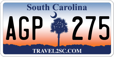 SC license plate AGP275