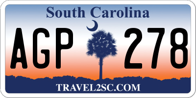 SC license plate AGP278