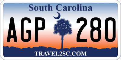SC license plate AGP280