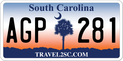 SC license plate AGP281