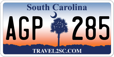 SC license plate AGP285