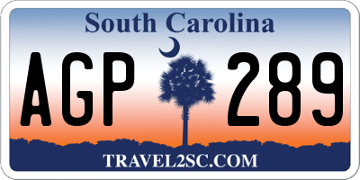 SC license plate AGP289