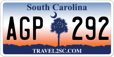 SC license plate AGP292