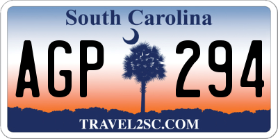 SC license plate AGP294