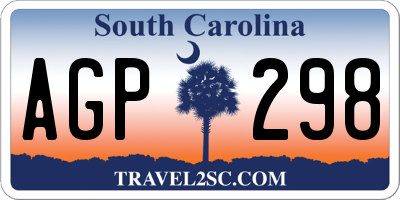 SC license plate AGP298