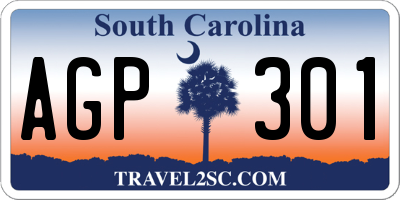 SC license plate AGP301