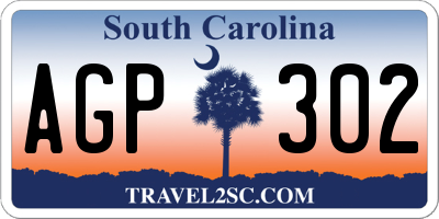 SC license plate AGP302